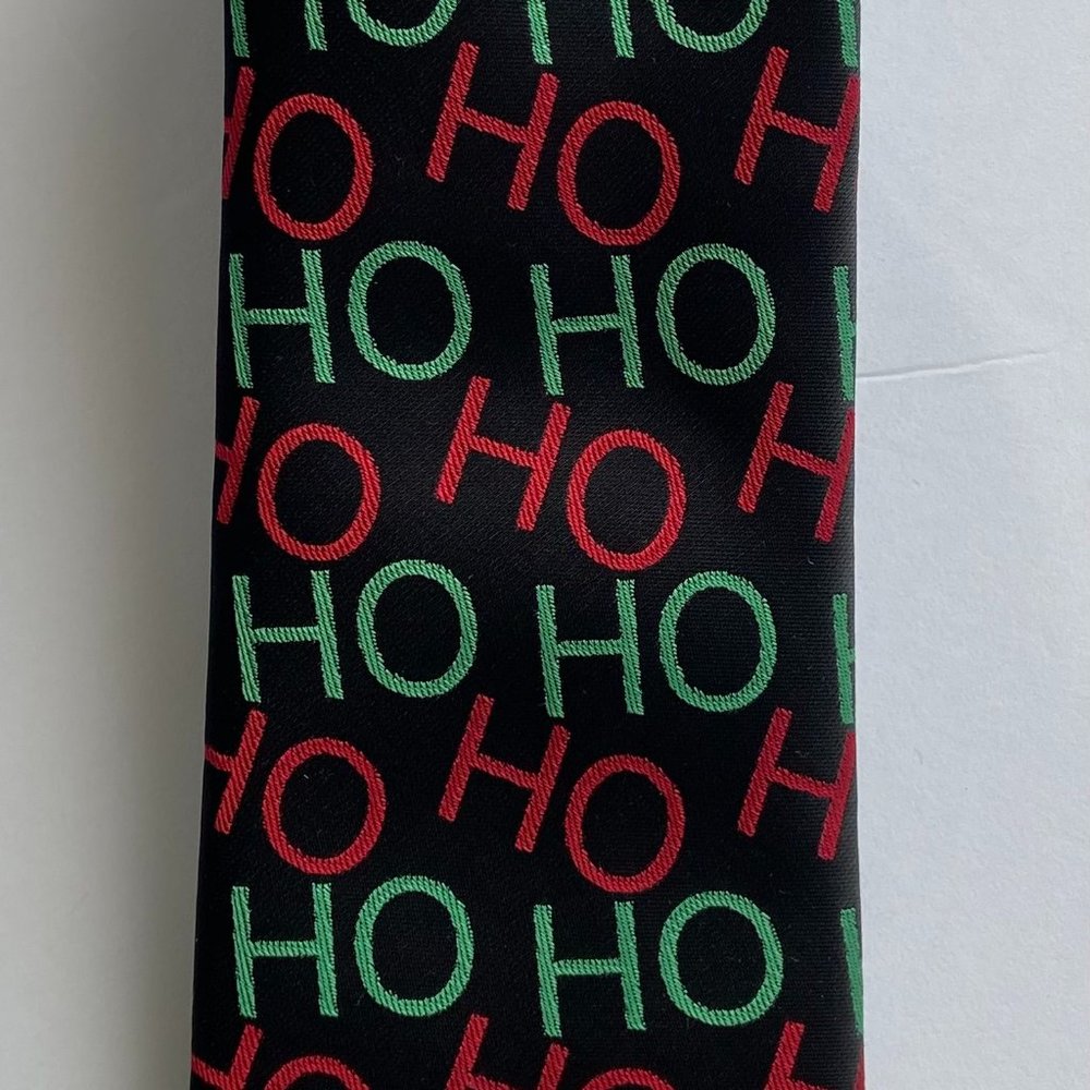 Hallmark Christmas Necktie..Black..Ho Ho Ho
